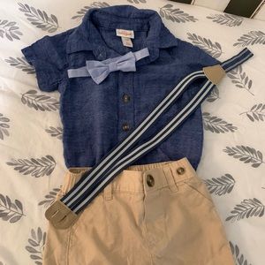 Boys Cat & Jack Bow tie and suspenders outfit